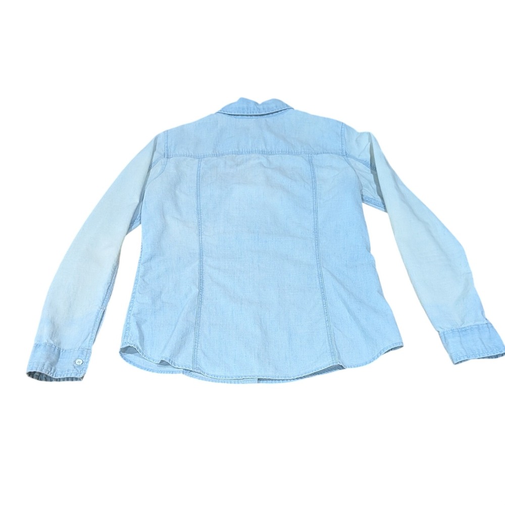 Gap 1969 Womens Chambray Shirt Small Denim Western Coastal Cowgirl Rodeo - Picture 2 of 6